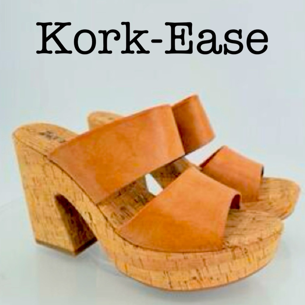 Kork-Ease Dezi Tan Platform Shoes with Cork Soles Size 10
